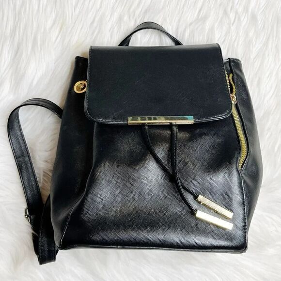 Kalklaguo Zip Up Mini Back Pack Black & Gold main image 4